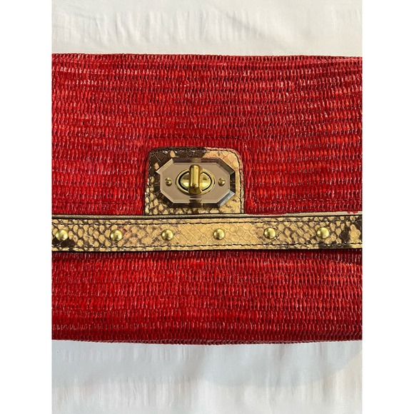 Coach OOAK upstyled Natalie straw wicker clutch - Picture 13 of 16